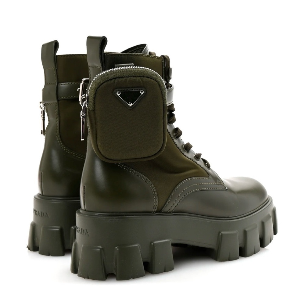 Prada Dark Green Combat Boots - Picture 3 of 5